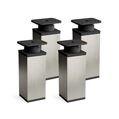 Abbildung von sossai® Möbelfuß Design Möbelfüße, 4er &amp; 8er Set, höhenverstellbar MFV1, Farbe: Inox, (4 St), Inox