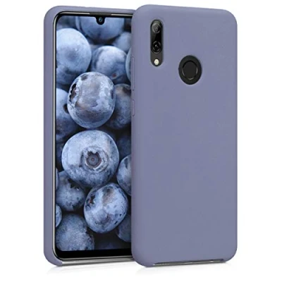 Abbildung von kwmobile Hülle kompatibel mit Huawei P Smart (2019) Silikon Handy Case Handyhülle weiche Oberfläche kabelloses Laden Lavendelgrau