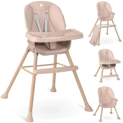 Abbildung von Nukido Hochstuhl Baby Kinderhochstuhl Verstellbar mit abnehmbarem Tablett ab 6 Monaten bis 15 kg Grün Tilo