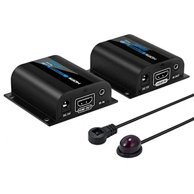 Abbildung von AGPtEK LKV372A 60m HDMI Extender über Einzige CAT6/6a/7 Ethernet Kabel 1080p 3D IR Fernbedienung, 20 60KHz Frequenzbereich