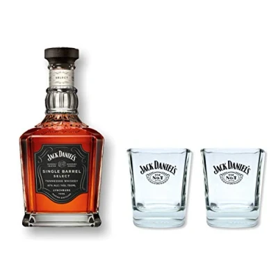 Abbildung von Jack Daniels Single Barrel Whiskey 0,7l 45% Set mit 2 Original Gläser