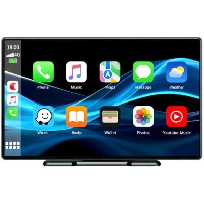 Abbildung von Volam Autoradio mit Wireless A pple Carplay &amp; Android Auto,9 Zoll IPS Touchscreen Tragbares Bildschirm Bluetooth 5.0,Digital Receiver Siri/Goog le/Mirror Link/G oogle/Siri/FM/AUX