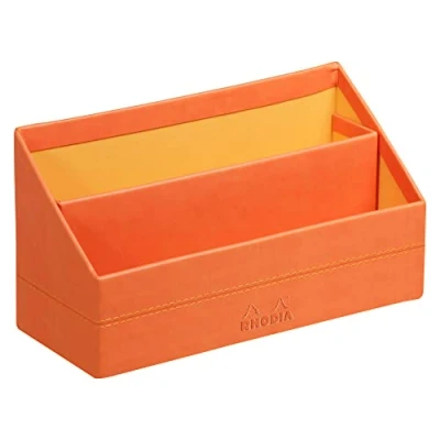 Abbildung von Rhodia 318944C Briefablage (10 x 25 31 cm, ideal für Ihre Organisation, Kunstleder, elegant, praktisch) 1 Stück, tangerine