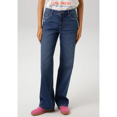 Abbildung von Aniston CASUAL Straight Jeans, mit trendig weitem Bein NEUE KOLLEKTION