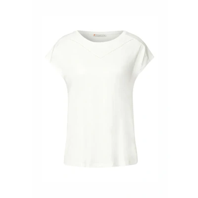 Abbildung von Street One Damen 3226375 Shirt mit Dekotape, Off White, 42