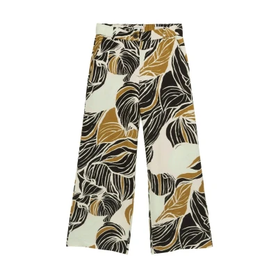 Abbildung von TOM Tailor Culotte Stoffhose, Damen, Größe: 34x28, Neutral cut leaves design