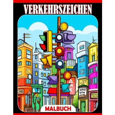 Abbildung von Verkehrszeichen Ausmalbuch: Einfache Straßensymbol Schilder Ausmalbilder Premium Edition für Kinder zum Ausmalen und Entspannen
