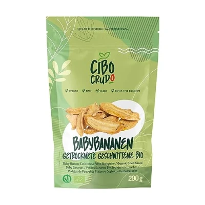 Abbildung von Bananenchips Bio 200g. Getrocknete Bananen Chips Trocken Ohne Zucker und Ungesalzen. Frucht Zucker. Organic Banana Chips.