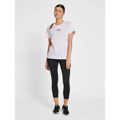 Abbildung von Hummel Hmloffgrid Tshirt print, Damen, Größe: 36, White forged iron