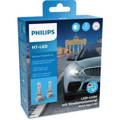 Abbildung von Philips LED Scheinwerfer Auto Scheinwerferlampen, H7 Licht Ultinon Pro6000 HL