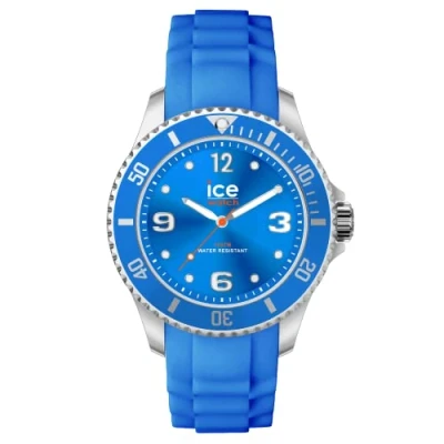 Abbildung von ICE Watch steel Blue forever Silbergraue Herrenuhr mit Silikonarmband 020361 (Small)