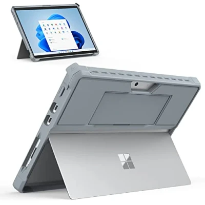Abbildung von MoKo Hülle Kompatibel mit Microsoft Surface Pro 8 13 Zoll Touchscreen, All In One Schutzhülle Tablethülle Handschband Unterstützt Typ Cover Tastatur, Eisblau