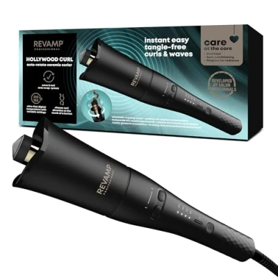 Abbildung von Revamp Progloss™ Hollywood Curl Lockenstab Schwarz mit Ionisierung, Lockenfunktion