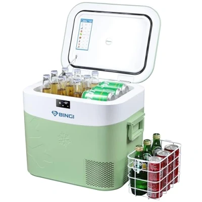 Abbildung von BINGI Kompressor Kühlbox 22L Tragbarer Auto Kühlschrank 12/24V DC und 230V AC Mini Gefrierschrank für Auto, LKW, Camping, Wohnmobil Zuhause (15℃ bis 18℃)