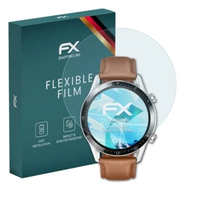 Abbildung von atFoliX Schutzfolie kompatibel mit Huawei Watch GT 2 46 mm Folie, ultraklare und flexible FX Displayschutzfolie (3X)