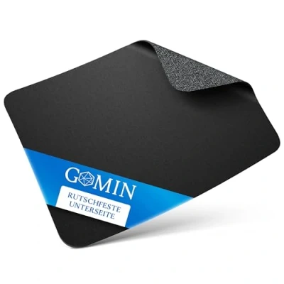 Abbildung von Gomin Mauspad 28 x 20 cm Gaming Mousepad rutschfest und Wasserdicht Nahtlose Kanten Mouse Pad verbessert Geschwindigkeit Präzision, Mausmatte für PC, Büro, Laptop, Computer Schwarz