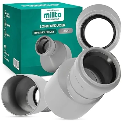 Abbildung von Millto™ Reduzierstück 110x50 Orange Rohrreduzierung Reduziermuffe Reduzierung Abwasserrohrreduzierstück Wasserleitungsadapter Abwassersysteme PP Rohrverbinder Rohrverschraubung Reduktion