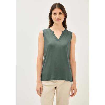 Abbildung von Cecil Split NECK Top, Damen, Größe: Large, Grün