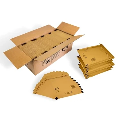 Abbildung von Trifoo 100 Versandtaschen Luftpolsterumschläge haftklebend Luftpolsterversandtaschen Luftpolstertaschen Polsterumschläge C3 (170 x 225 mm) braun Selbstklebeverschluß Stück