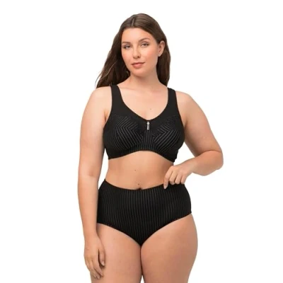 Abbildung von Ulla Popken Damen Entlastungs BH, ohne Bügel, Strassanhänger, Cup C G BRA, schwarz, 130G