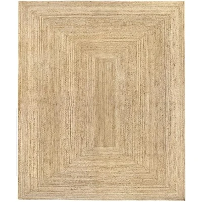 Abbildung von HAMID Jute Teppich, Alhambra Teppich Handgewebt 100% Naturfaser de Jute, Wohnzimmer, Schlafzimmer, Flurteppich, Farbe Natur (250x300cm)