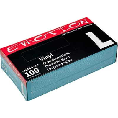 Abbildung von Efalock Vinyl Handschuhe schwarz 100 St&uuml;ck L