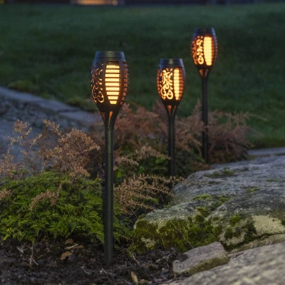 Abbildung von LED Solarleuchte Flame Mini im 3er Set