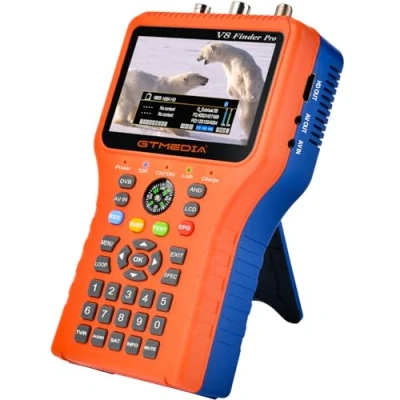 Abbildung von GTMEDIA V8 Finder Pro DVB S2X/ S2/T2/DVB C MPEG 2/4 H.264/H.265 (10 Bit) Automatische Winkelberechnung Satelitenmessgerät