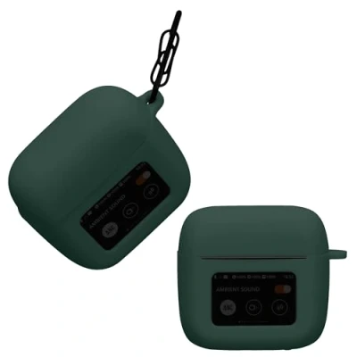 Abbildung von kwmobile Hülle kompatibel mit JBL Tour Pro 3 Kopfhörer Case TPU Silikon Cover Schutzhülle in Dunkelgrün
