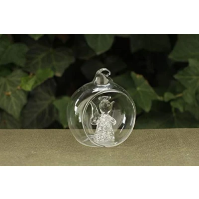 Abbildung von condecoro Christbaumkugel Glas mit Engel D7