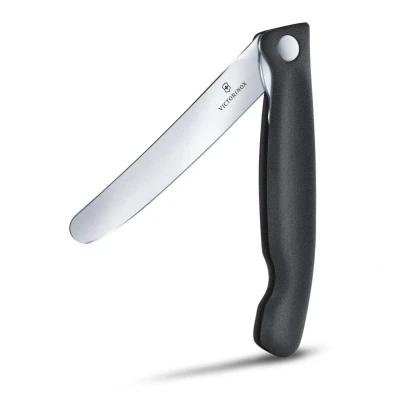 Abbildung von Victorinox Swiss Classic, Profi Tomaten und Tafelmesser, Extra Scharfe Klinge, gerader Schliff, 11 cm, Rostfreier Stahl, schwarz