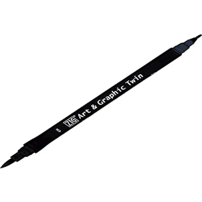 Abbildung von Kuretake ZIG Art and Graphic Twin Tip Bürste Marker 036 Indigo, blau
