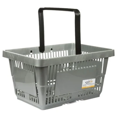 Abbildung von neoLab Laborkorb aus Polypropylen mit Schwarz Griff, Grau, 20l Kapazität, 430mm x 300mm 230mm