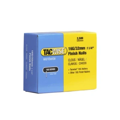 Abbildung von Tacwise 294 16 g 32 mm gerade Nägel für Nagelpistolen (Packung mit 2500 Stück), silber