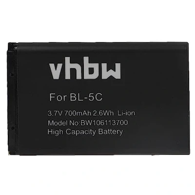 Abbildung von vhbw Akku kompatibel mit Nokia 6600, 6630, 6670, 6680, 6681, 6820, 6822, 7600, 7610, C1 Handy Smartphone Telefon (700mAh, 3,7V, Li Ion)