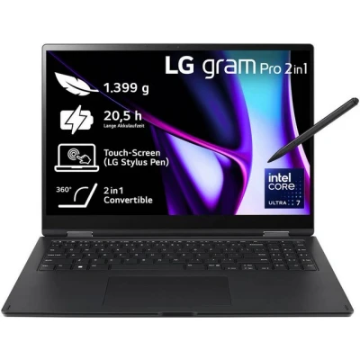 Abbildung von LG Gram Pro 2in1 16&quot; Laptop, OLED Touchscreen, 16GB RAM, Windows 11 Home, Convertible Notebook (40,6 cm/16 Zoll, Intel Core Ultra 7 155H, ARC, 1000 GB SSD)