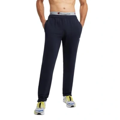 Abbildung von Champion Herren Sweatpants, Powerblend, Fleece, offenem Boden (Reg groß) Hose, Navy C Patch Logo, 36 41