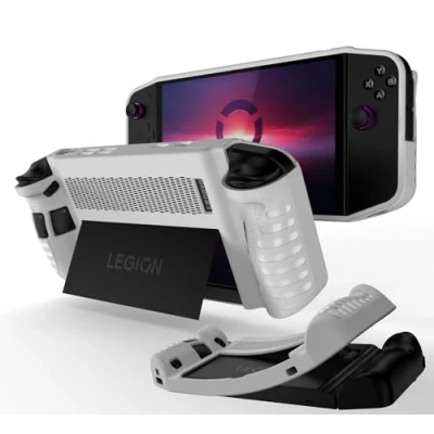 Abbildung von GIOPUEY Hülle Kompatibel mit Lenovo Legion Go, weicher TPU Rahmen Schutzhülle rutschfest Leicht zu Greifen, Go Case Schut White