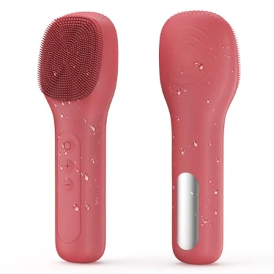Abbildung von Notato Gesichtsreinigungsbürste, Wasserdichte Gesichtsbürste 360 Drehbar für alle Hauttypen (Red)