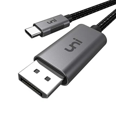 Abbildung von uni USB C auf DisplayPort Kabel (4K@60Hz, 2K@144Hz), 3m Thunderbolt 3/4 zu Kabel, Kompatible für MacBook Pro, Air, iPad XPS15, Surface Book usw.