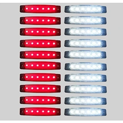 Abbildung von flexzon 20 PCS 24 V 6 LED rot White Rear Side Marker Light Position Truck Trailer LKW