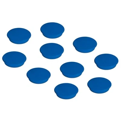 Abbildung von FRANKEN Magnete Rund, 10 Stück, Hochwertige Haftmagnete für Büro, Haushalt, Werkstatt, ideal Whiteboards, Kühlschrank, Plantafeln oder Schaukästen, 24 mm, Blau, HM20 03