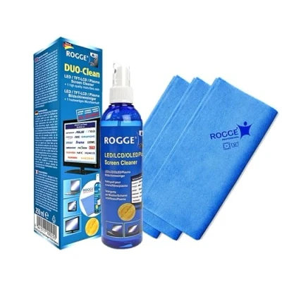 Abbildung von ROGGE Duo Clean Original, 250ml LCD/TFT/LED/OLED + Plasma Screen Cleaner 3X Prof. Microfasertuch ca. 38x40cm