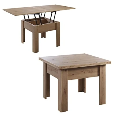 Abbildung von Inter Furn Flipp Funktions Couchtisch/Esstisch, Artisan Eiche, 70 x 57 cm