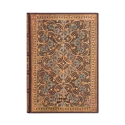 Abbildung von Paperblanks 18 Monatskalender 2025, Restauration, Midi, Horizontal, Elastikband Verschluss
