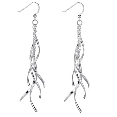 Abbildung von Materia Paar Ohrhänger Damen Ohrringe Spirale lang SO 93, 925 Sterling Silber, rhodiniert