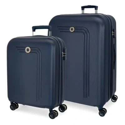Abbildung von MOVOM Riga Koffer Set, blau, 55/70 cm, starr, ABS, Verschluss TSA 109L, 6,32 kg, 4 Doppelrollen, Handgepäck, Talla única, Set