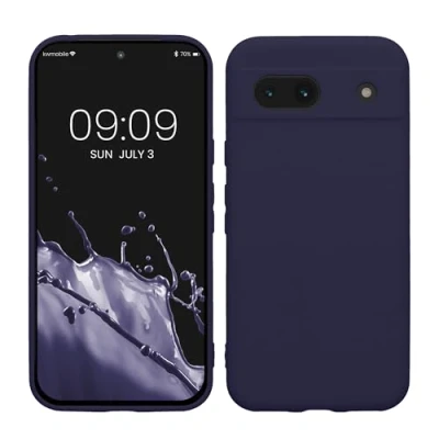 Abbildung von kwmobile Handyhülle kompatibel mit Google Pixel 8a Hülle Handy Case aus weichem Silikon in Deep Ocean