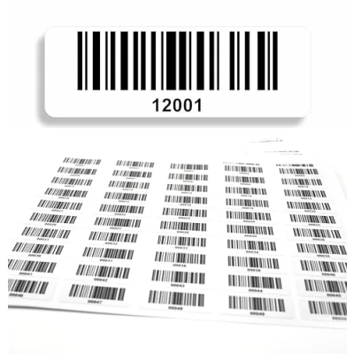 Abbildung von Barcodeetiketten 12001 13000 fortlaufend 5 stellig DGUV Prüfung Barcode Etiketten 1.000 Stck Strichcode Elektrotechnik Code128 selbstklebend 50x17mm (12001 13000)