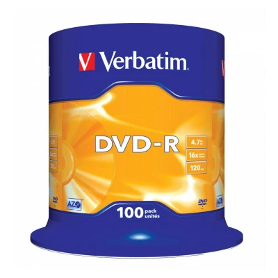 Abbildung von DVD R 4,7 GB VERBATIM 16x Speed Cakebox 100 Stück